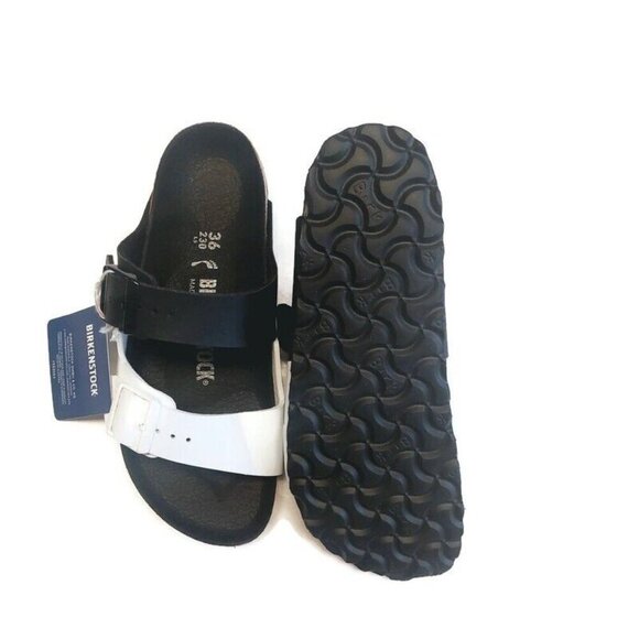 Birkenstock Arizona Split Birko-Flor Sandals Womens Size 5 Black White EU 36 - Picture 8 of 10